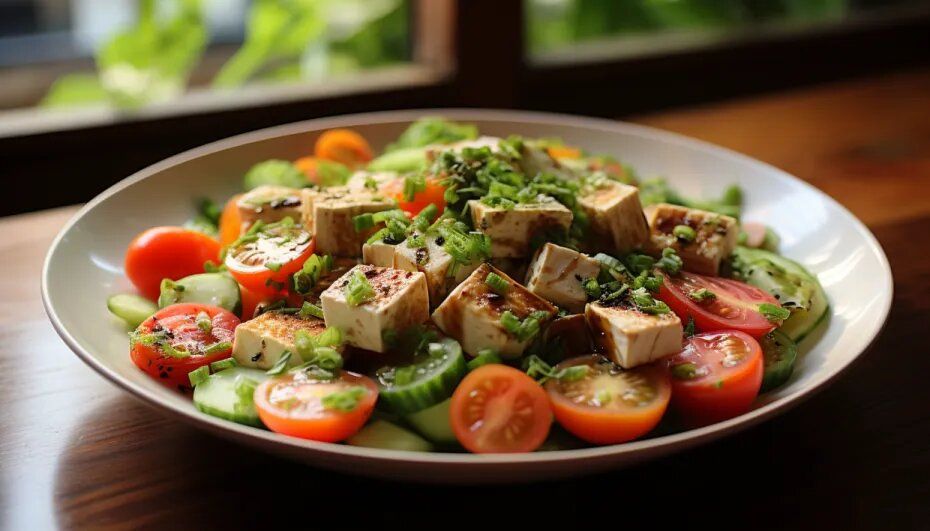 Легкий новогодний салат с тофу, который покорит всех