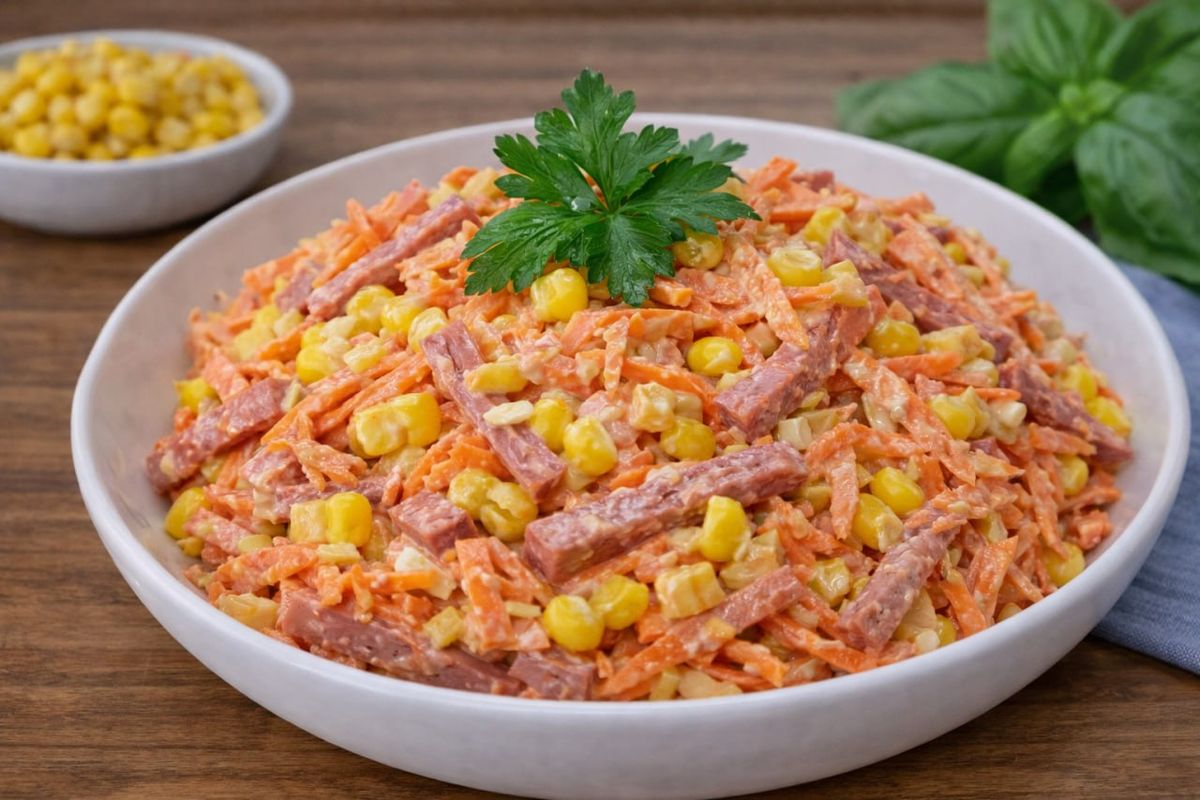 Как быстро подготовить салат с колбасой и морковью для праздничного стола
