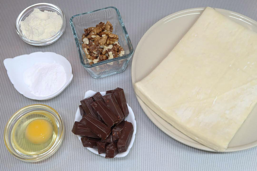 Необычайные круассаны с шоколадом и грецкими орехами за 30 минут