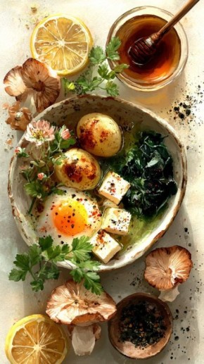 Как приготовить идеальный ужин: картофель с грибами и шпинатом