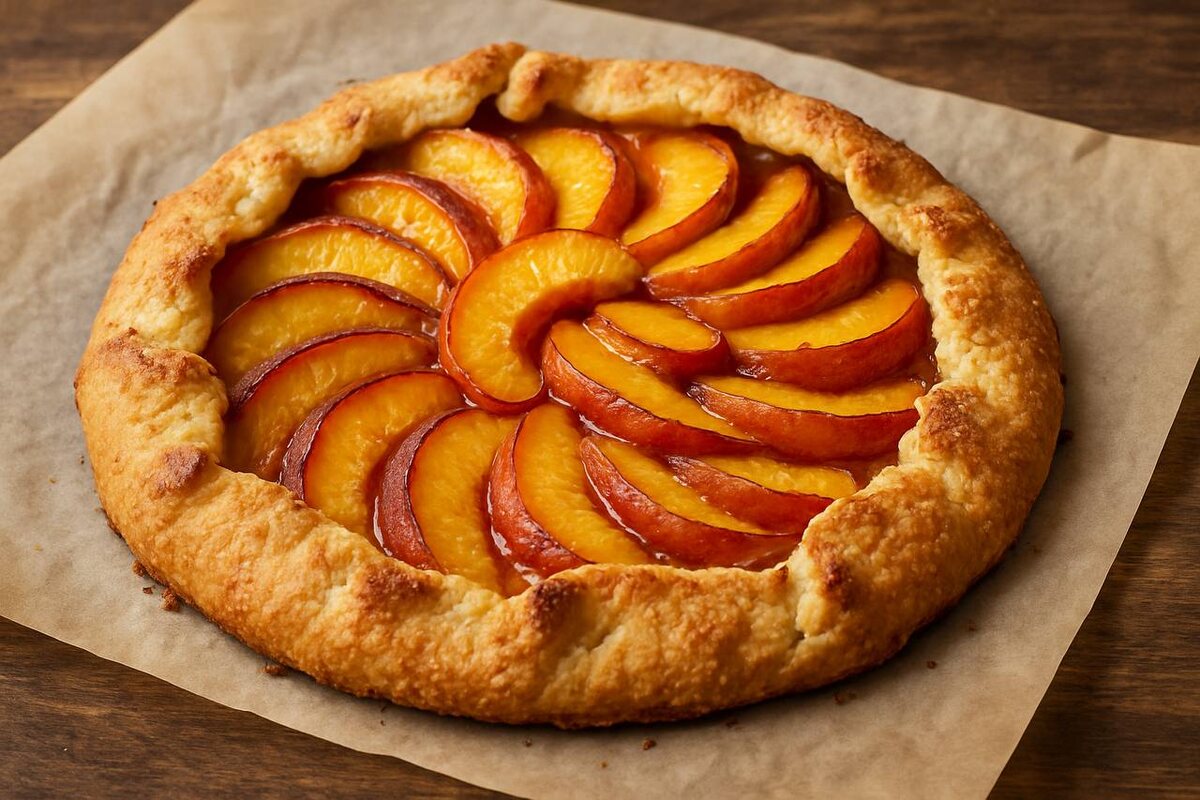 Галет с персиками: простой и сочный десерт без лишних хлопот