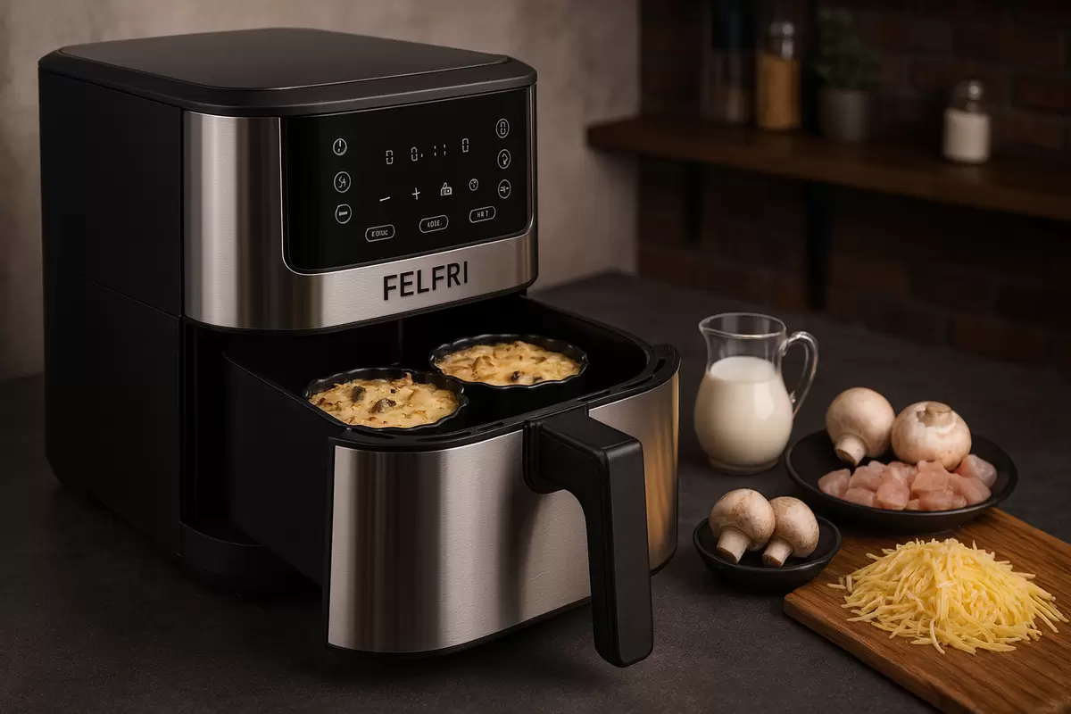 Легкий жульен в аэрогриле: простое удовольствие с грибами и курицей